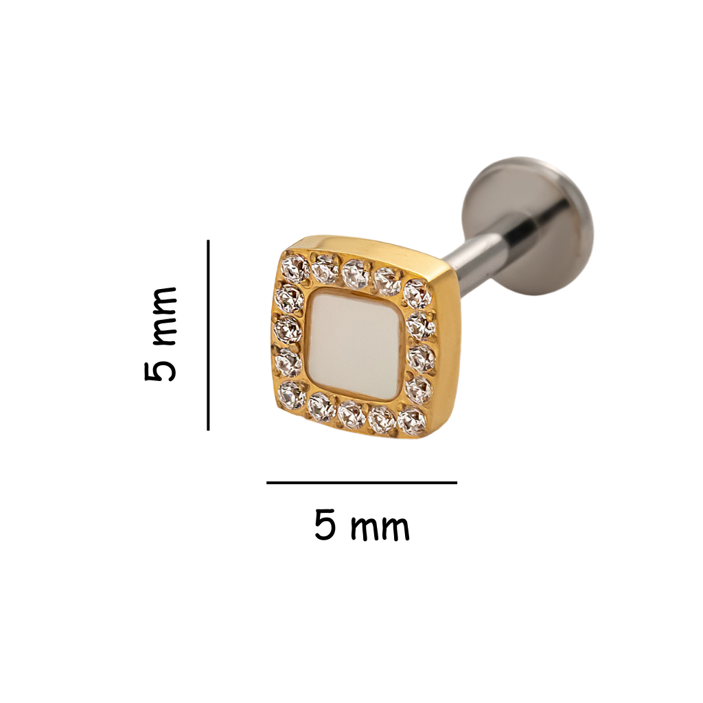 Lumi Square Titanium Flat Back Stud Earring