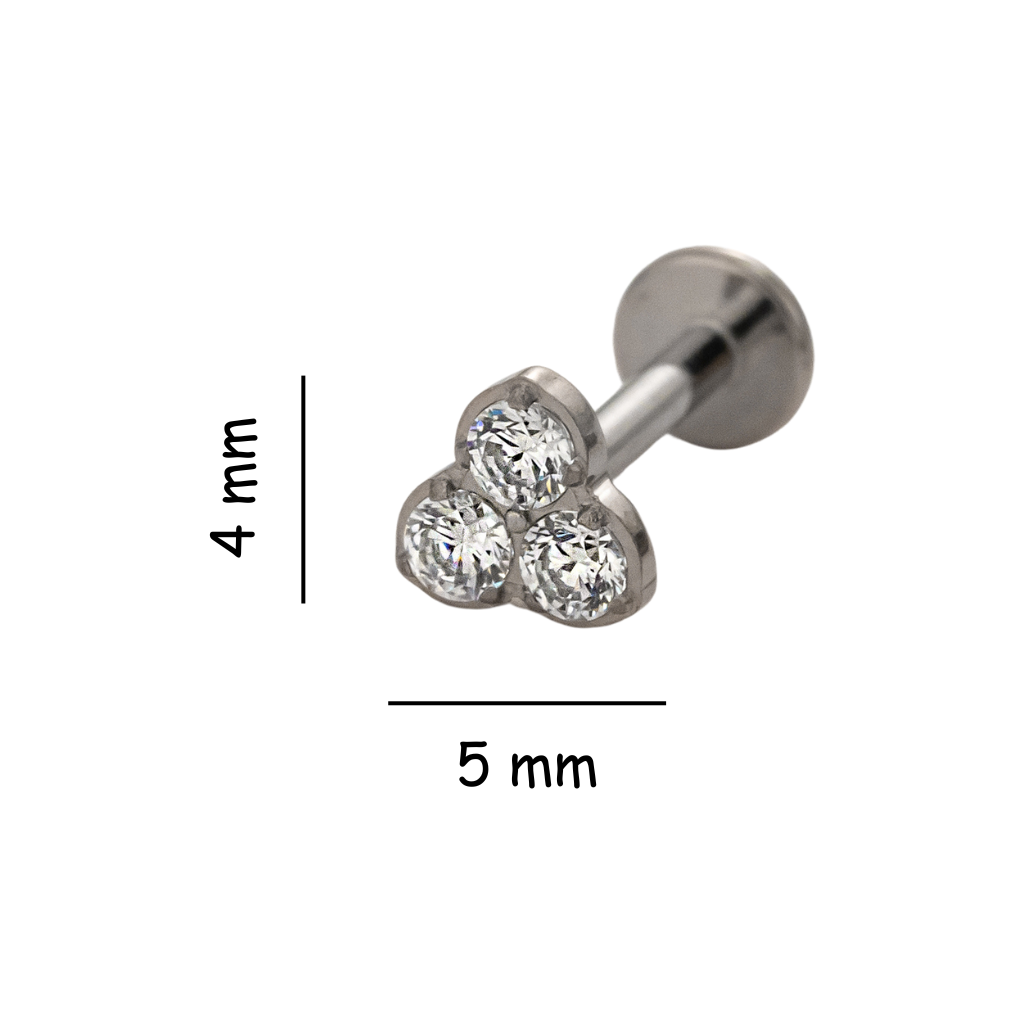 Mini Clover Titanium Flat Back Stud Earring