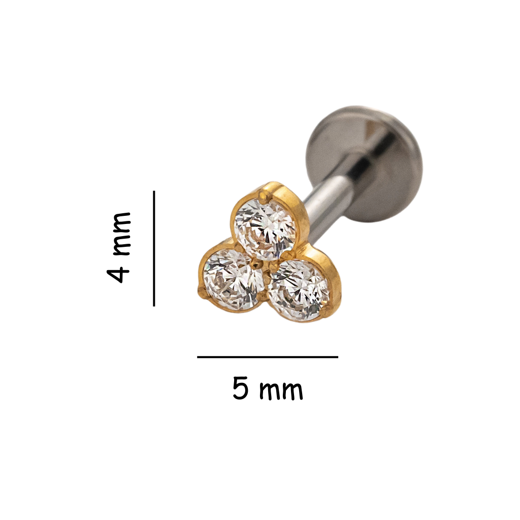 Mini Clover Titanium Flat Back Stud Earring
