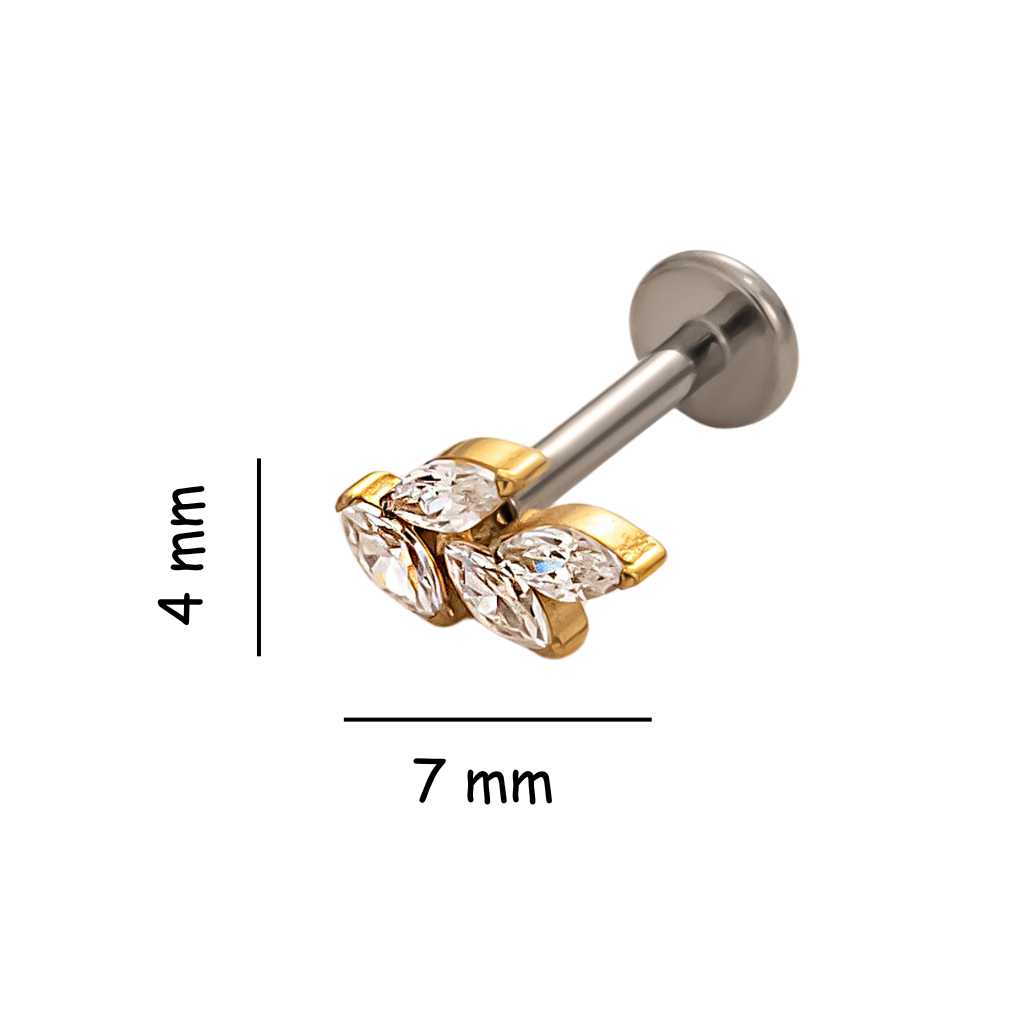 Mini Leaf Titanium Flat Back Stud Earring
