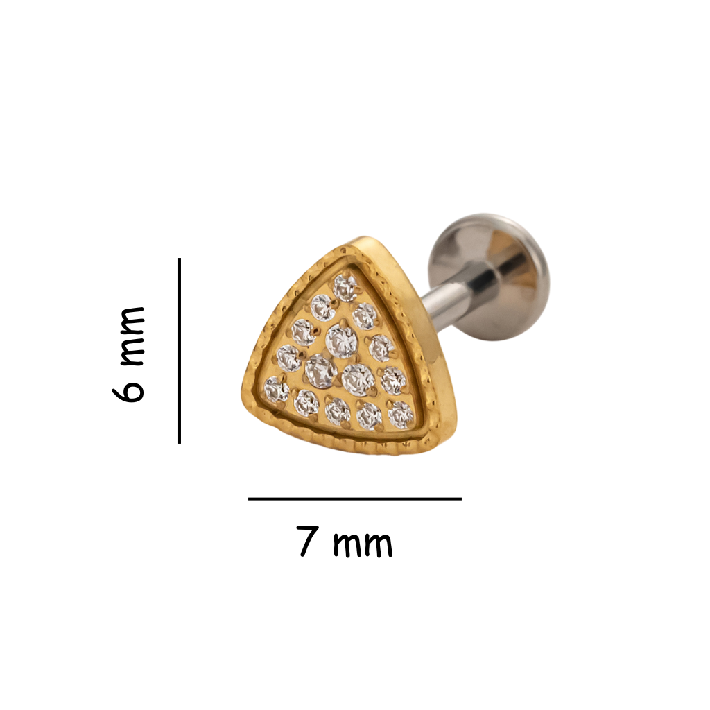 Shimmer Triangle Titanium Flat Back Stud Earring
