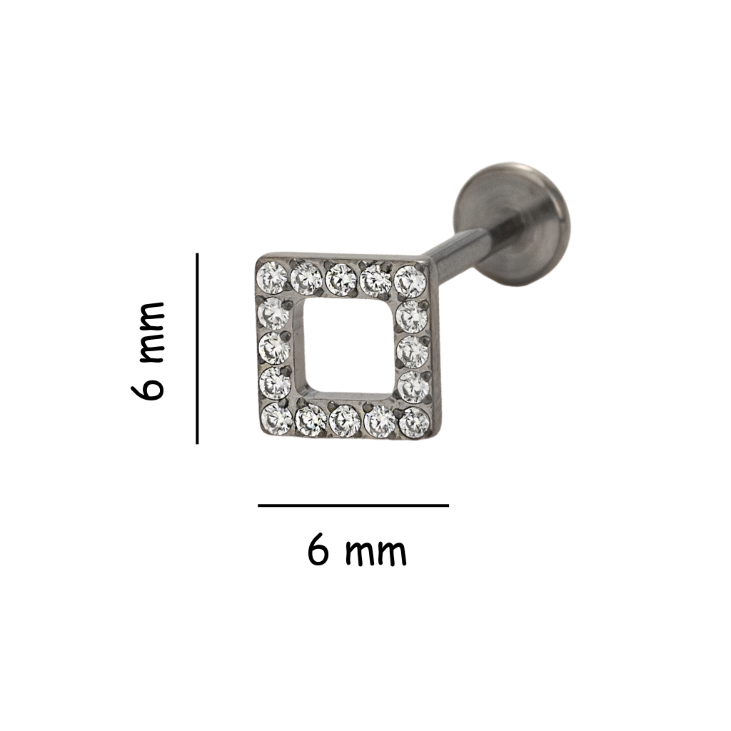 Internally Threaded | Spark Frame Titanium Flat Back Stud Earring