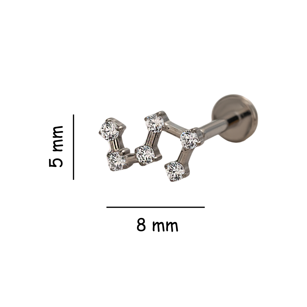 Stellar Steps Titanium Flat Back Stud Earring