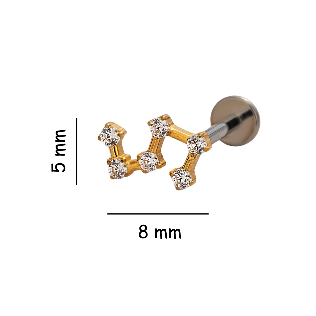 Stellar Steps Titanium Flat Back Stud Earring