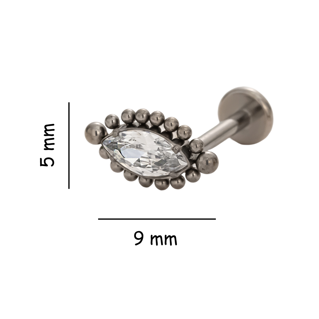 Celestial Eye Titanium Flat Back Stud Earring
