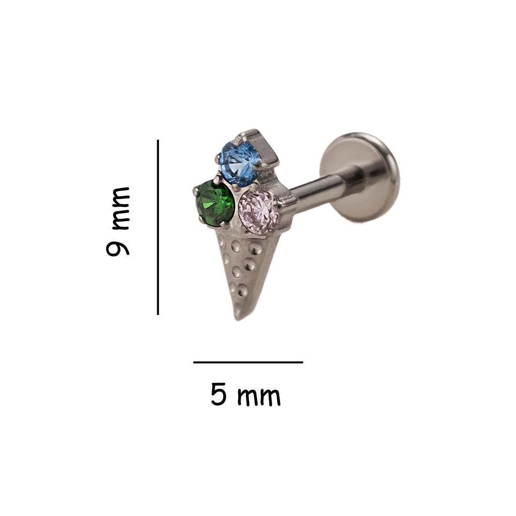 Triple Treat Flat Back Titanium Stud Earring