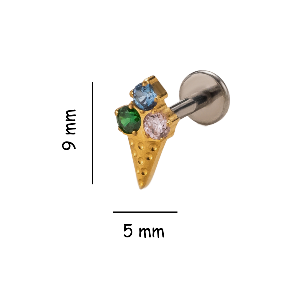 Triple Treat Flat Back Titanium Stud Earring
