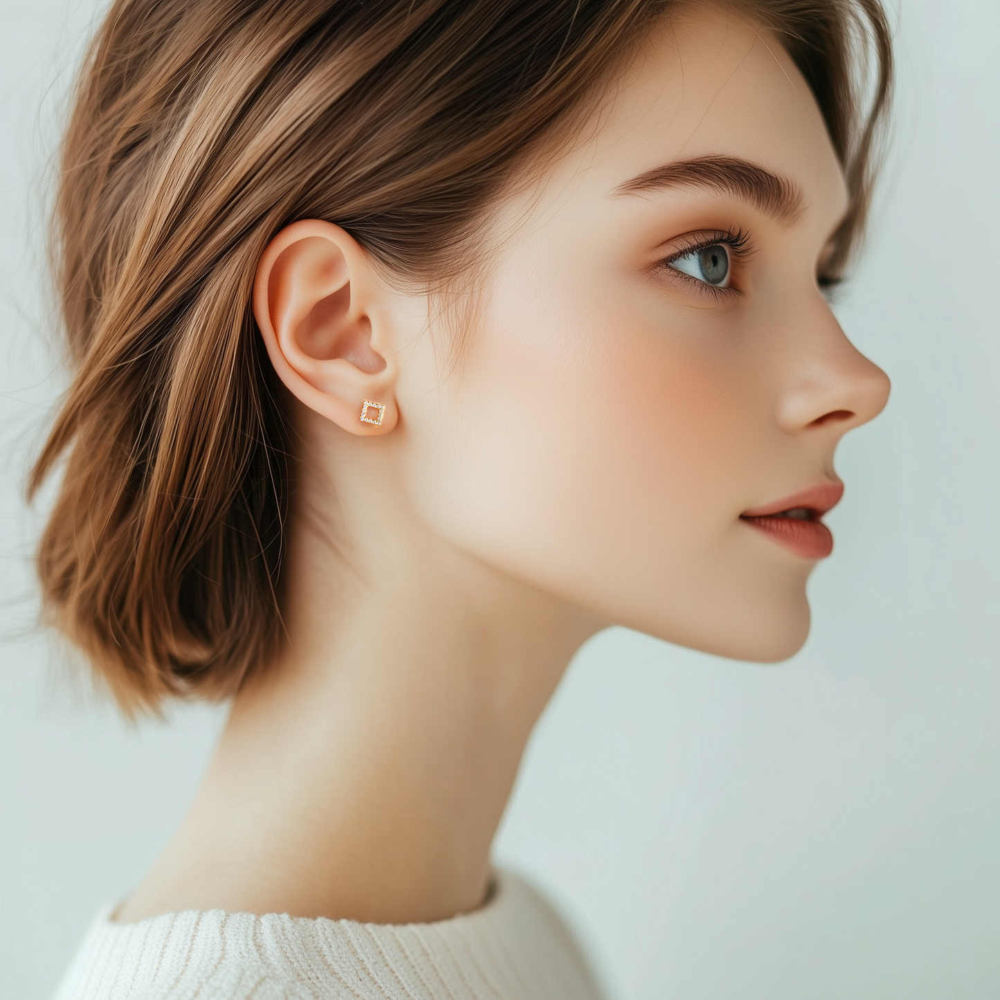 Spark Frame Flat Back Titanium Stud Earring