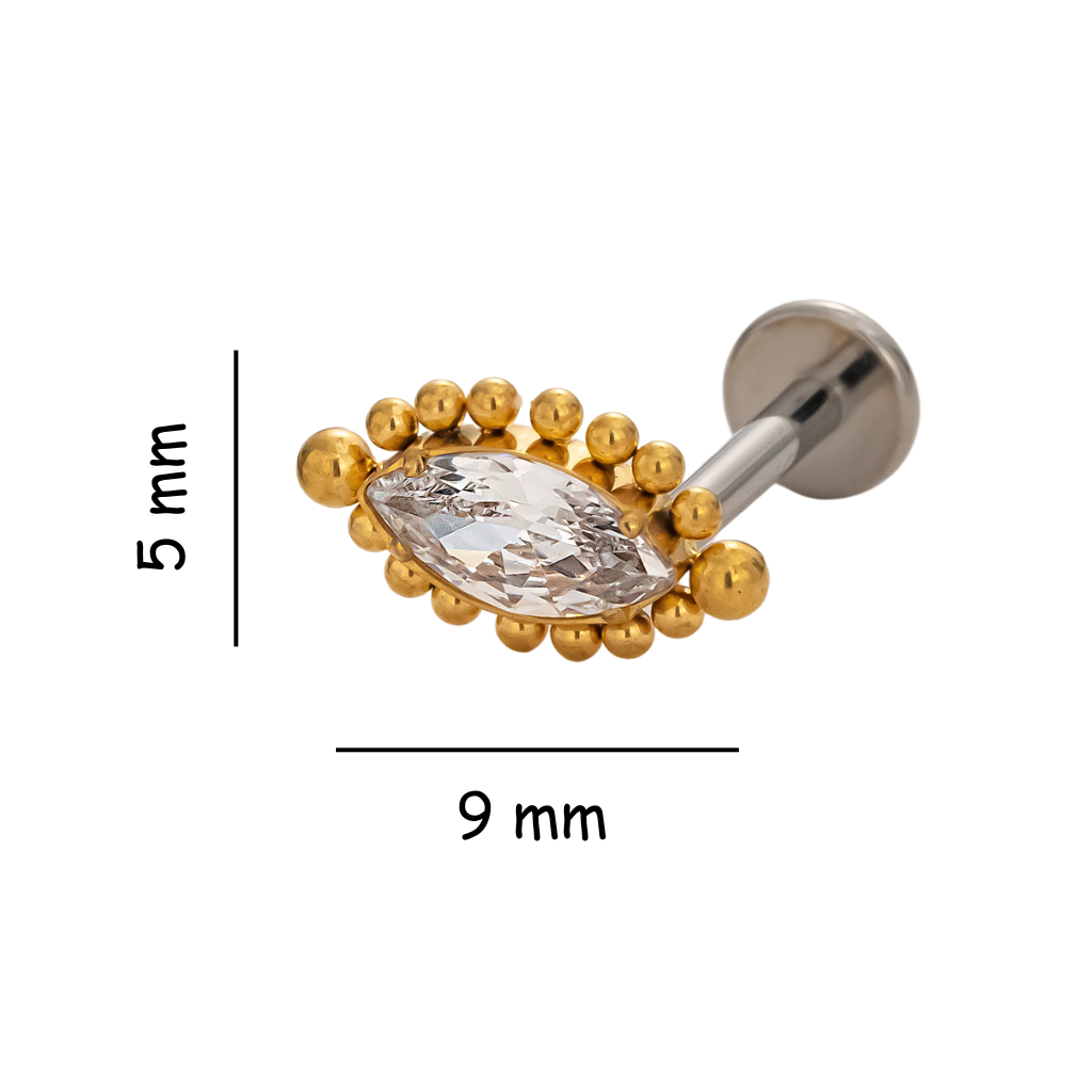 Celestial Eye Titanium Flat Back Stud Earring