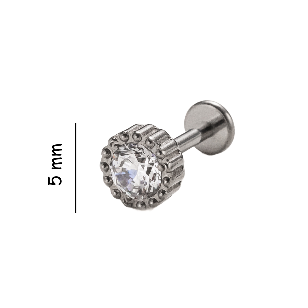 Crown Spark Titanium Flat Back Stud Earring