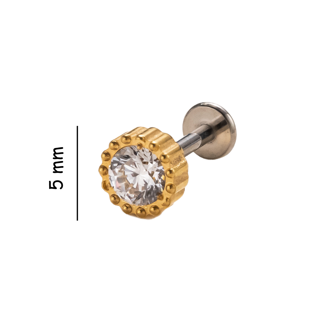 Crown Spark Titanium Flat Back Stud Earring