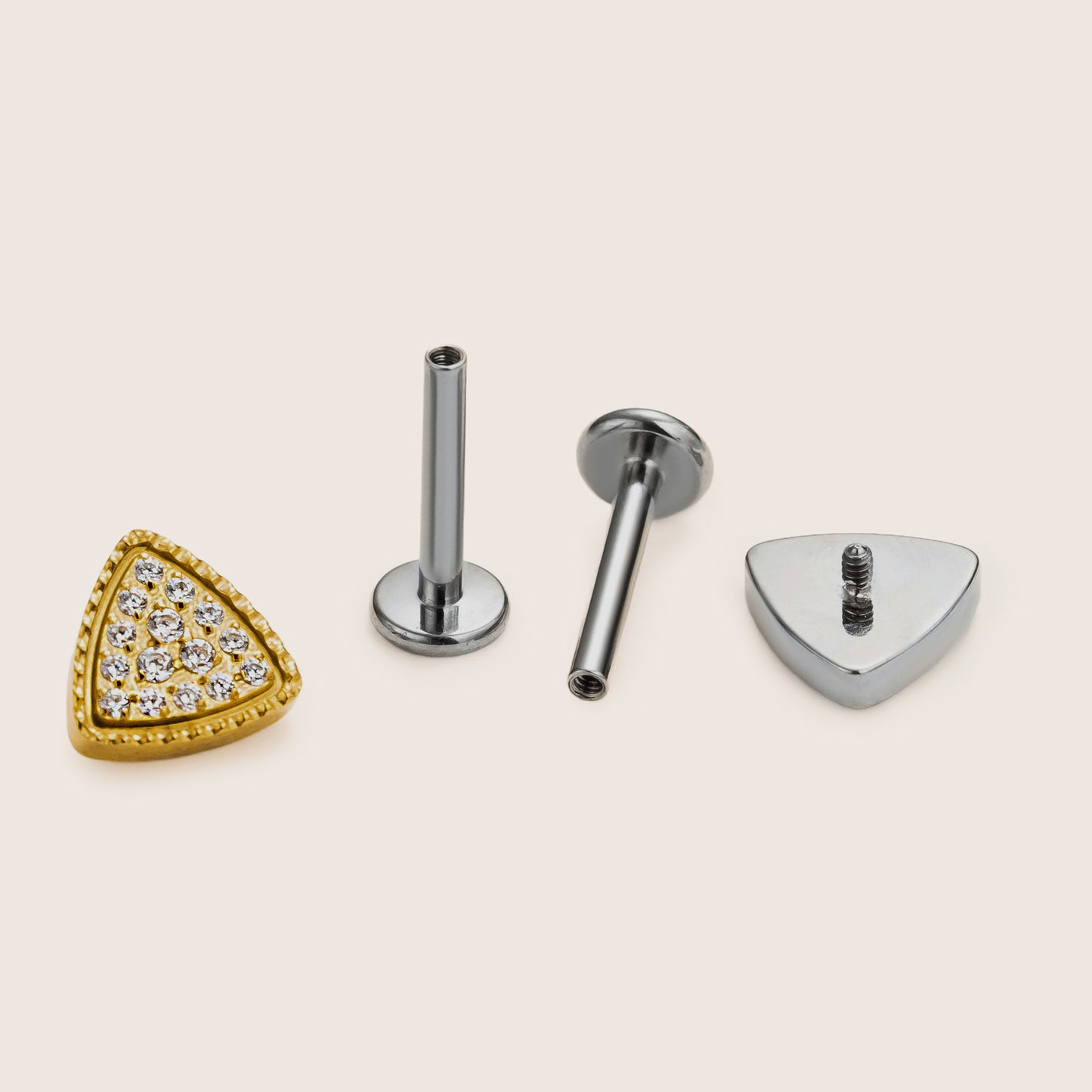 Shimmer Triangle Flat Back Titanium Stud Earring