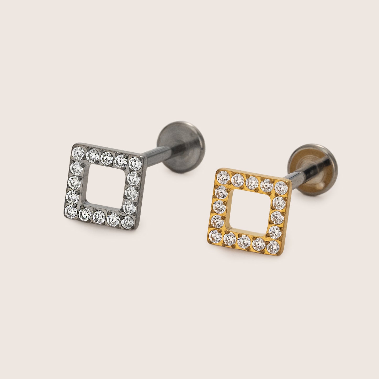 Spark Frame Flat Back Titanium Stud Earring