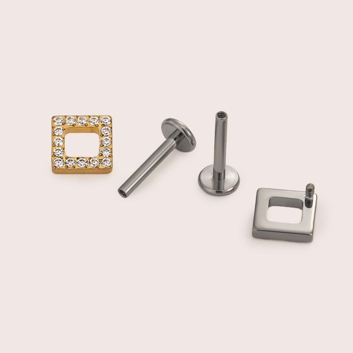 Spark Frame Flat Back Titanium Stud Earring