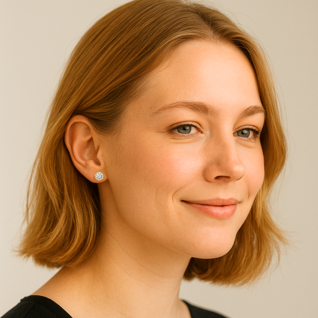 Crown Spark Flat Back Titanium Stud Earring