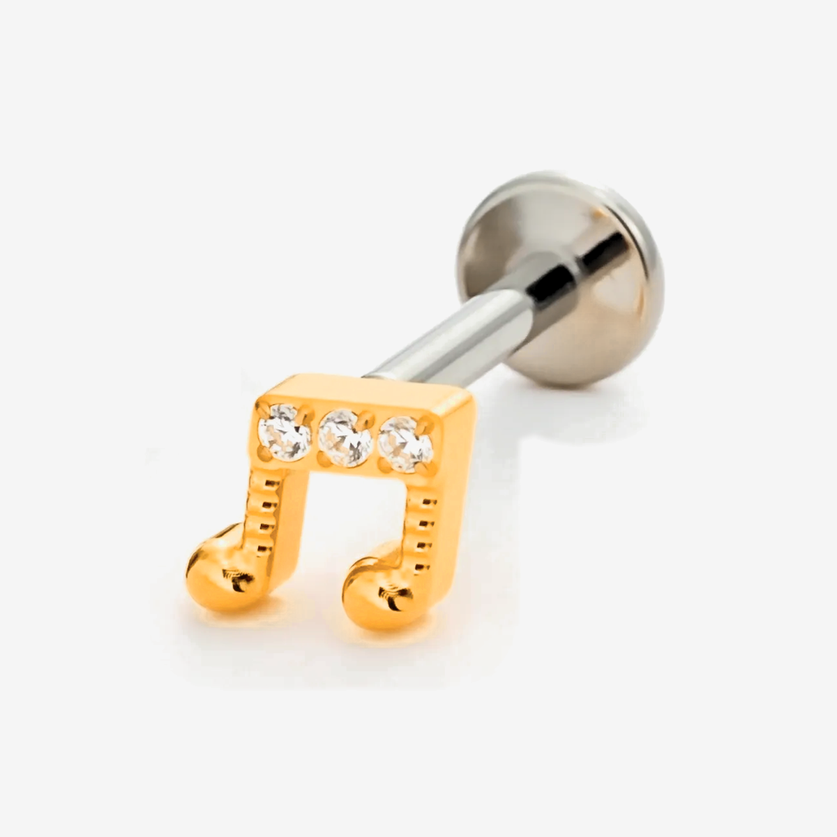 Melody gold titanium flat back stud earring