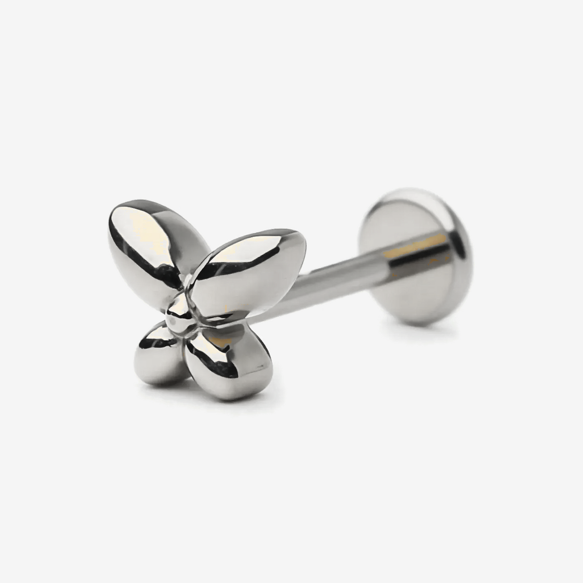 Petite Butterfly titanium flat back stud earring