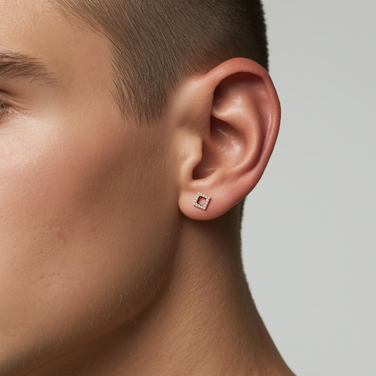 Spark Frame Titanium Flat Back Stud Earring