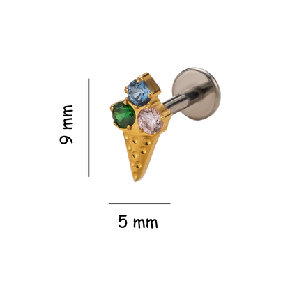 Triple Treat Flat Back Titanium Stud Earring