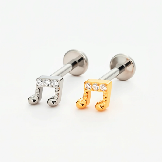 Internally Threaded | Melody Titanium Flat Back Stud Earring