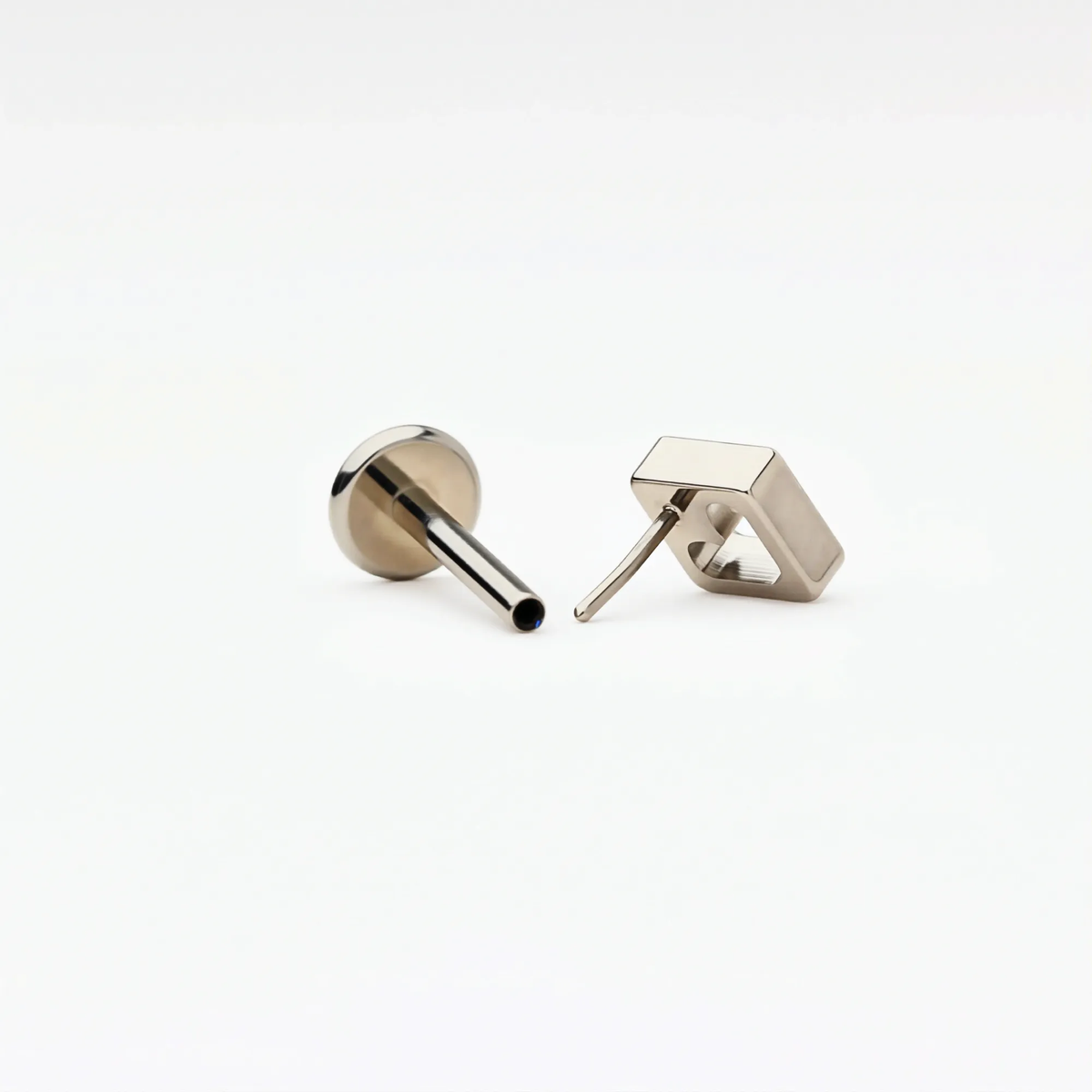 Floating Crystal flat back earring, decorative top and post shown separately