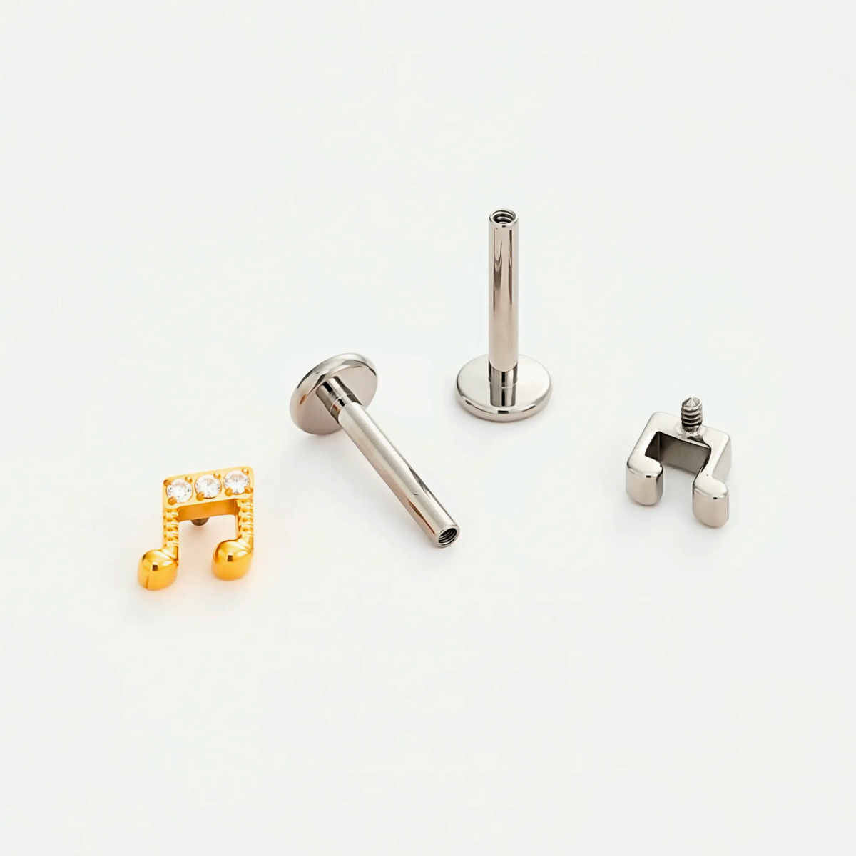 Melody flat back earring, decorative top and post shown separately