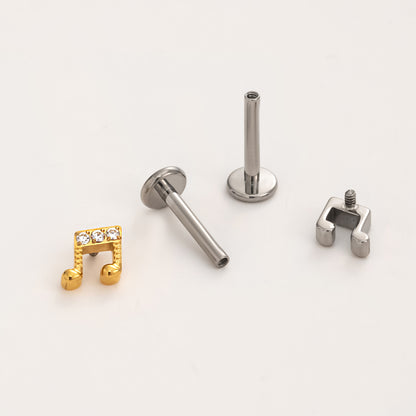 Melody Flat Back Titanium Stud Earring
