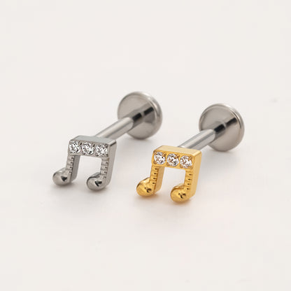 Melody Flat Back Titanium Stud Earring