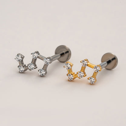 Stellar Steps Flat Back Titanium Stud Earring