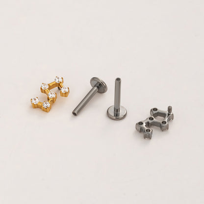 Stellar Steps Flat Back Titanium Stud Earring