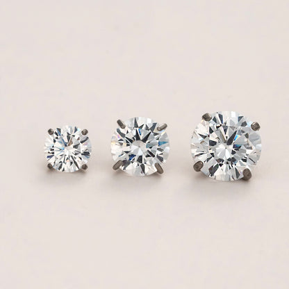 Timeless Radiance Flat Back Titanium Stud Earring