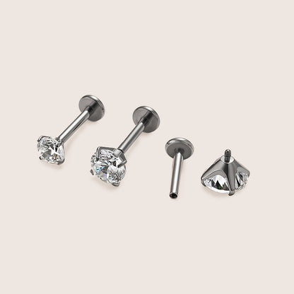 Timeless Radiance Flat Back Titanium Stud Earring