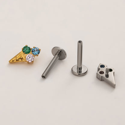 Triple Treat Flat Back Titanium Stud Earring