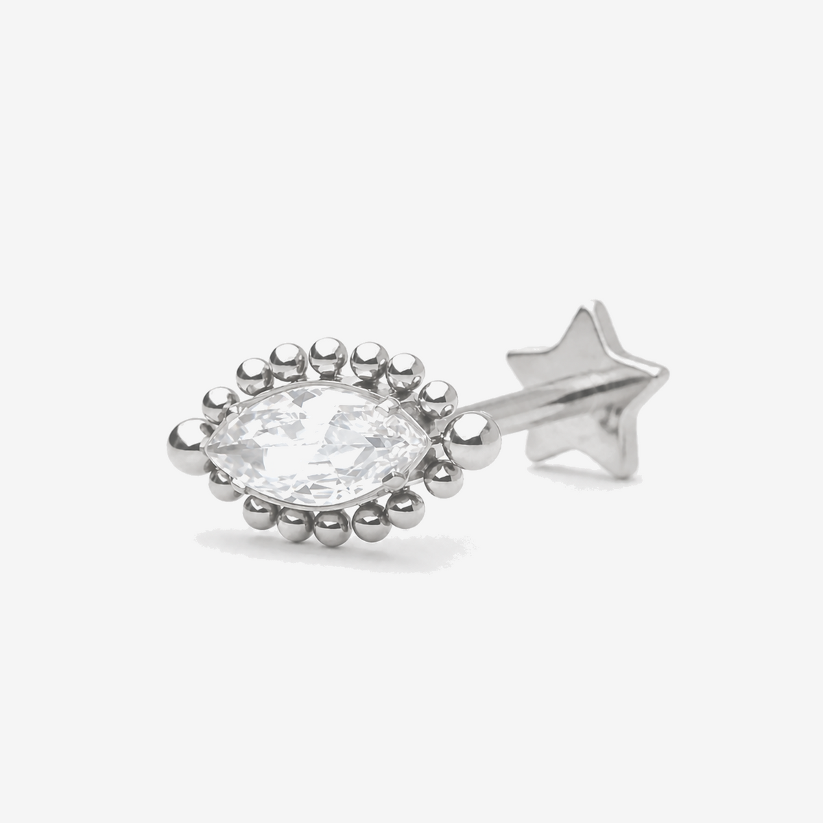 Celestial Eye titanium flat back stud earring