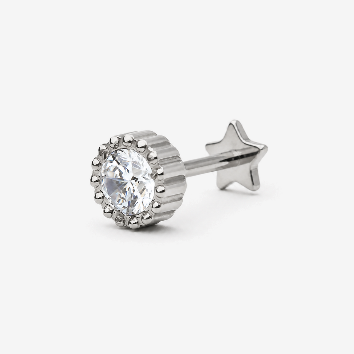 Crown Spark titanium flat back stud earring