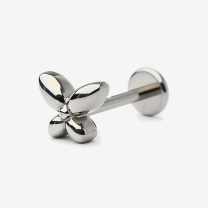 Petite Butterfly titanium flat back stud earring