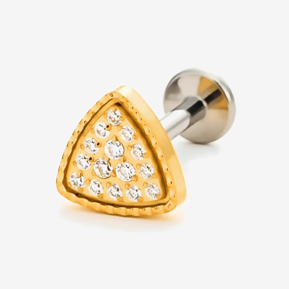 Shimmer Triangle gold titanium flat back stud earring