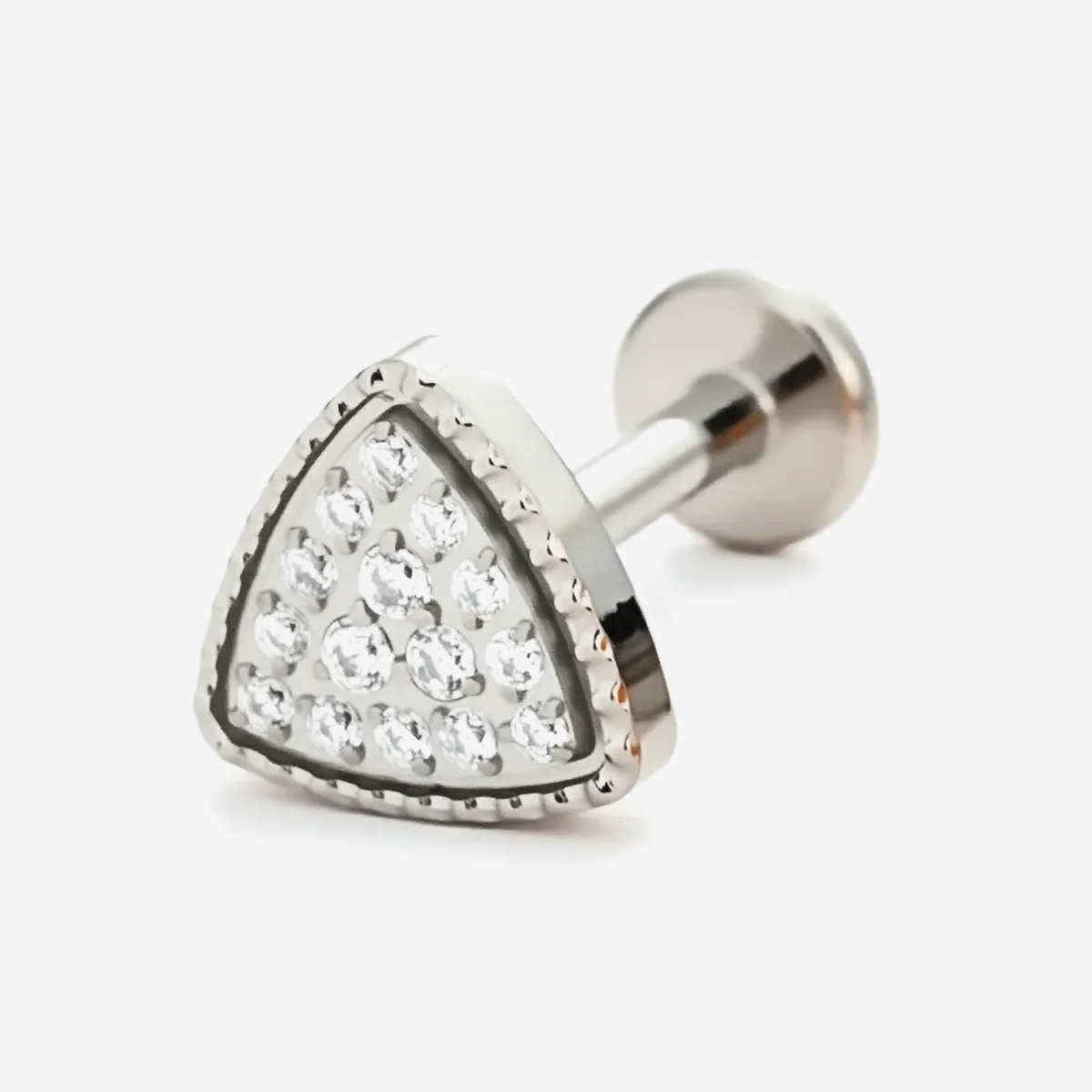 Shimmer Triangle titanium flat back stud earring