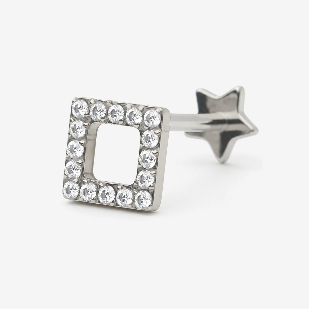Spark Frame titanium flat back stud earring