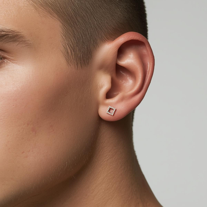 Spark Frame Titanium Flat Back Stud Earring