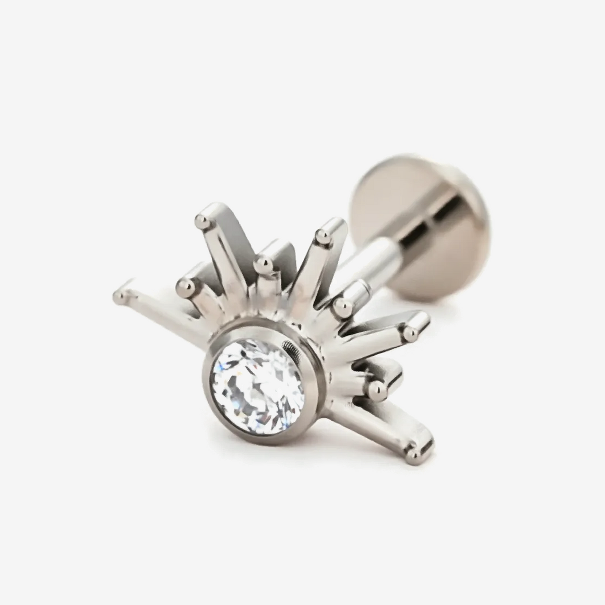 Sunbeam titanium flat back stud earring