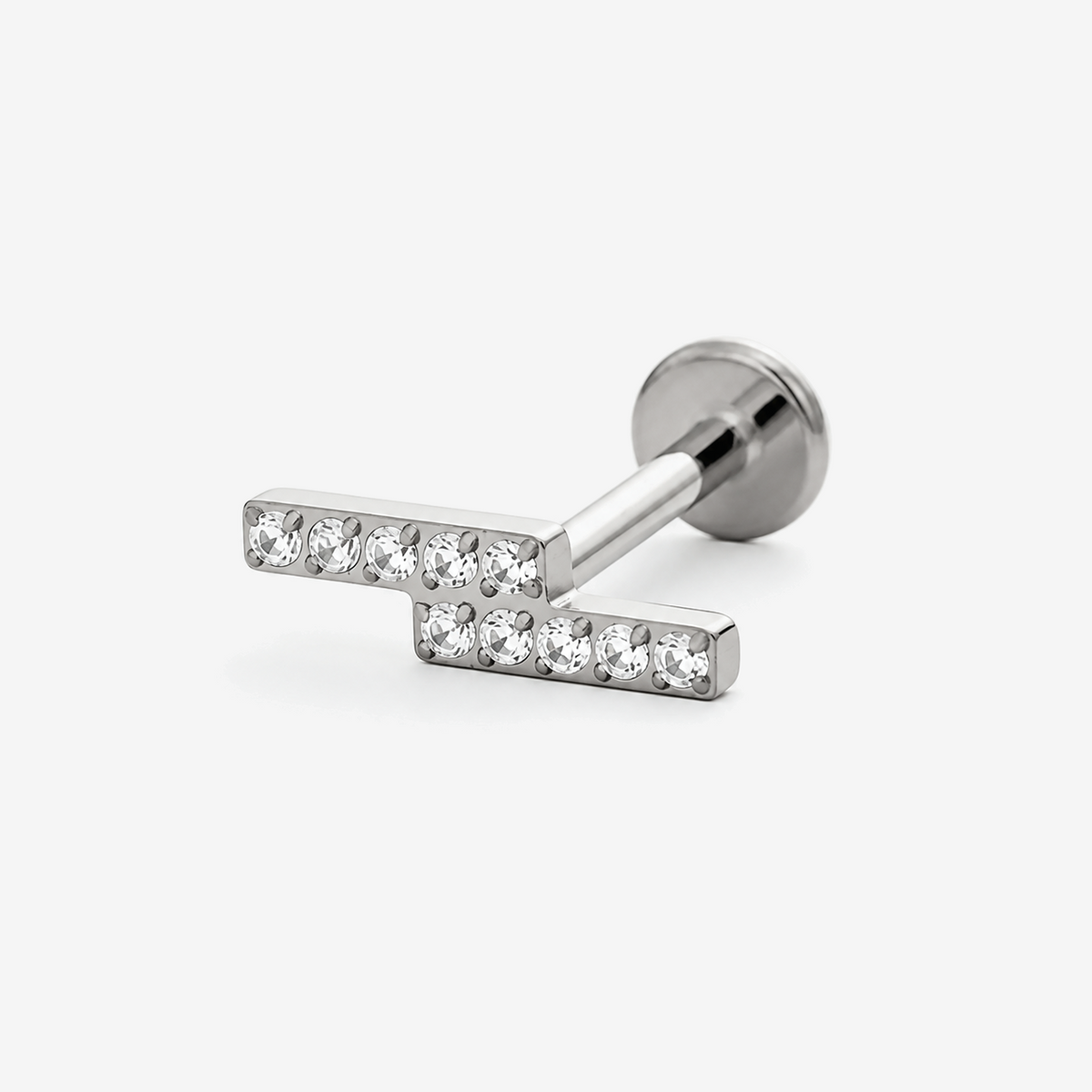 Twin Bar titanium flat back stud earring