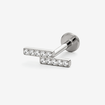 Twin Bar titanium flat back stud earring